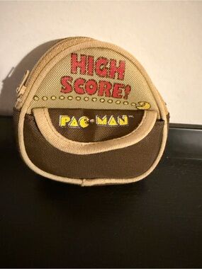 Pac-Man High Score Brown Coin Pouch Vintage 1980